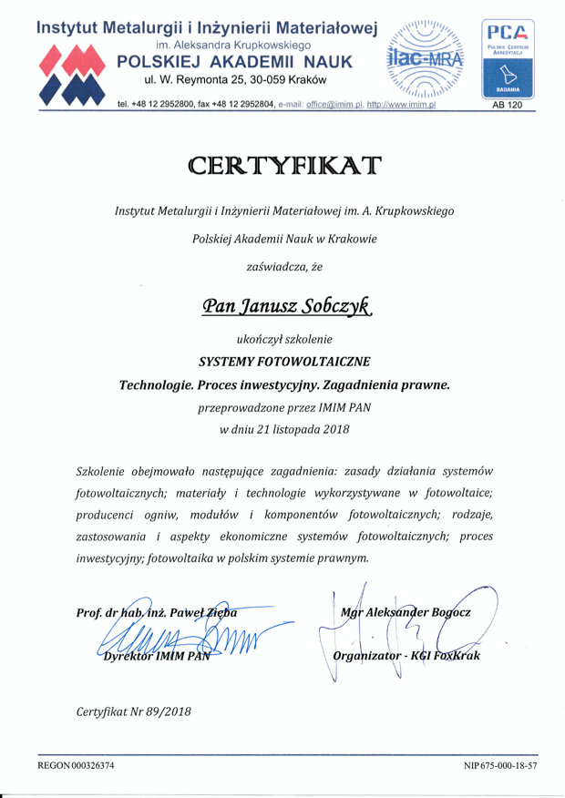 Certyfikat kwalifikacyjny